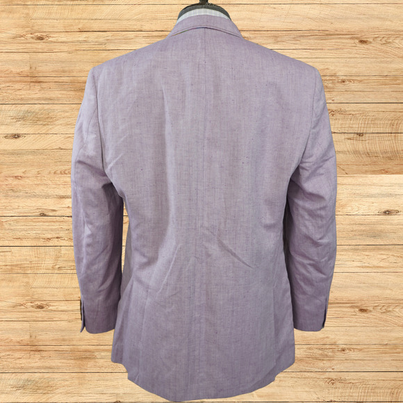 Van Heusen Sport Coat Mens 40R Purple Linen Blend Beach Preppy Jacket Holiday - Picture 4 of 8